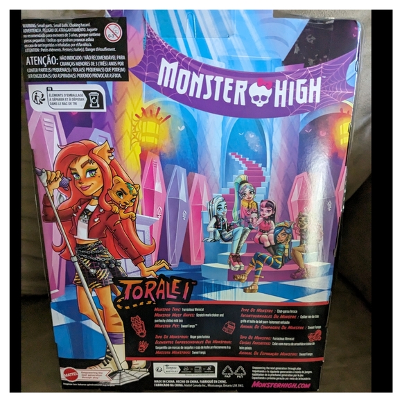 Monster High G3 TORALEI STRIPE Doll with Pet Sweet Fangs & Accessories 2022 New - Picture 11 of 13